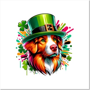 Nova Scotia Duck Tolling Retriever Celebrates St Patrick's Day Posters and Art